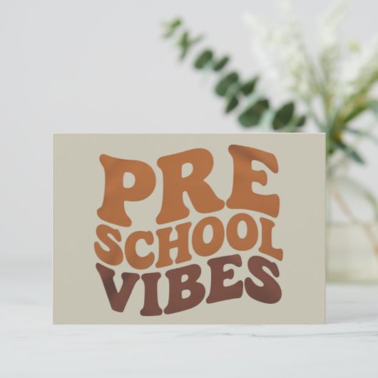 Terug naar school eerste dag Pre-K Groovy Bedankkaart (Staand voorkant)