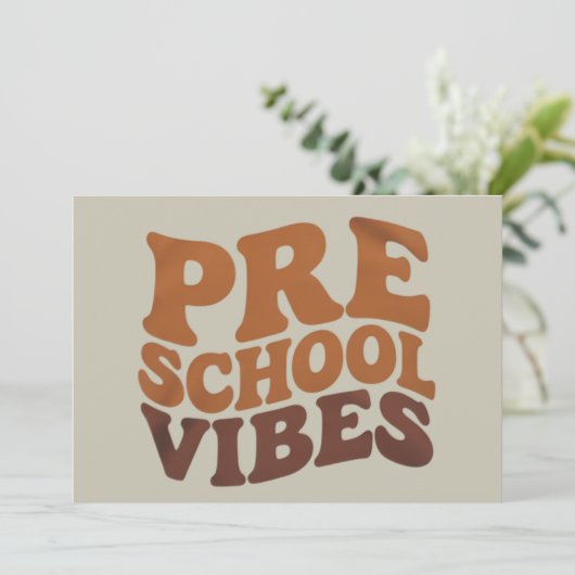 Terug naar school eerste dag Pre-K Groovy Kaart (Staand voorkant)