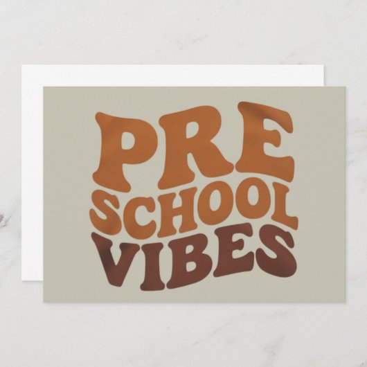 Terug naar school eerste dag Pre-K Hippie Kaart (Voorkant / Achterkant)
