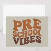 Terug naar school eerste dag pre-k kleuter groovy kaart (Voorkant / Achterkant)