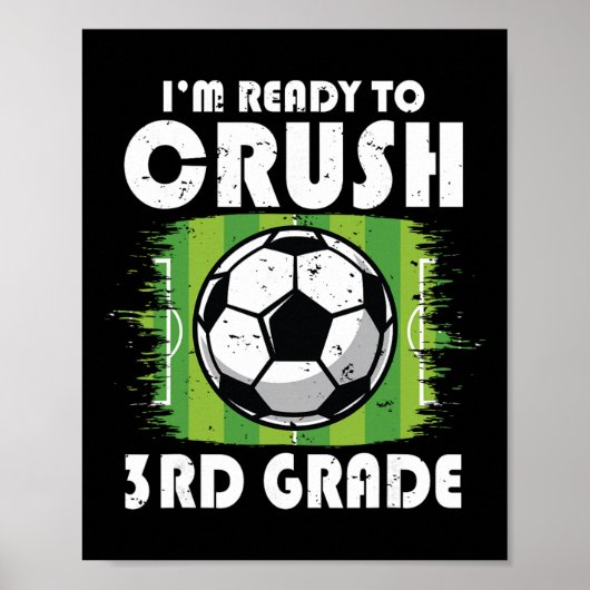 Terug naar school eerste dag van 3e klas voetbal j poster (Voorkant)