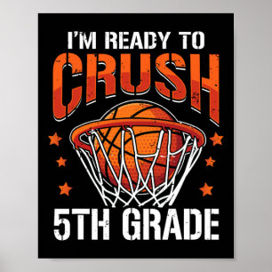 Terug naar school Eerste dag van de 5e klas basket Poster