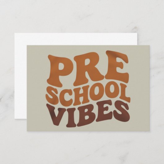 Terug naar school Eerste dag van Pre-K kleuterscho Bedankkaart (Voorkant / Achterkant)