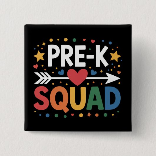 Terug naar school Eerste dag van Pre-K Kleuterscho Vierkante Button 5,1 Cm (Voorkant)