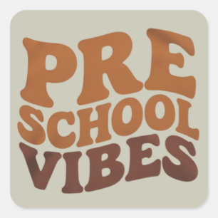 Terug naar school Eerste dag van Pre-K kleuterscho Vierkante Sticker