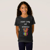 TERUG NAAR SCHOOL EERSTE DAG VAN SCHOOL T-SHIRT (Voorkant volledig)