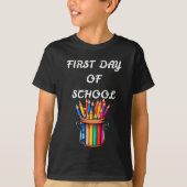 TERUG NAAR SCHOOL EERSTE DAG VAN SCHOOL T-SHIRT (Voorkant)