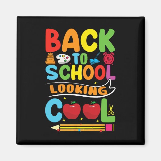 Terug naar school Eerste dag van schoolleraren Kin Magneet (Voorkant)