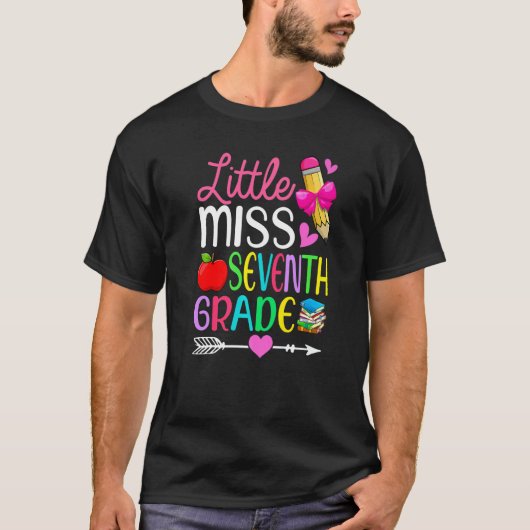 Terug naar school Eerste Kind Kleine Miss Zevende T-shirt (Voorkant)