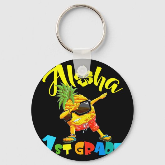 Terug naar school eerste klas cool dabben aloha sleutelhanger (Voorkant)
