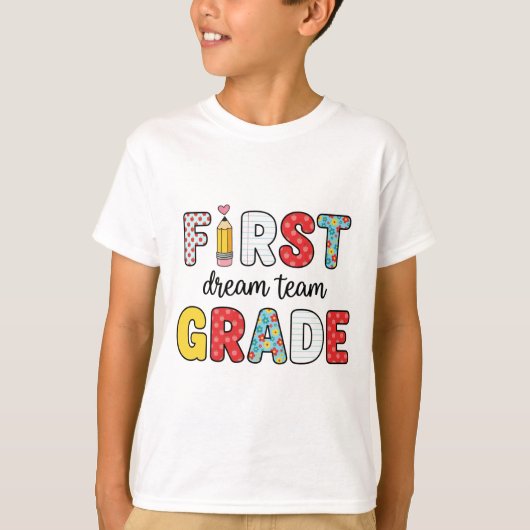 Terug naar school eerste klas droomteam t-shirt (Voorkant)