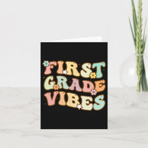 Terug naar school eerste klas vibes retroleraar kaart