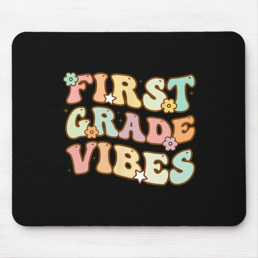 Terug naar school eerste klas vibes retroleraar muismat (Voorkant)