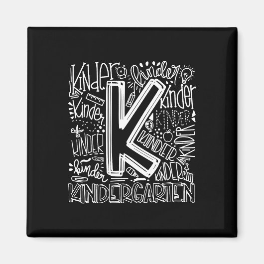 Terug naar school eerste schooldag typografie Kind Magneet (Voorkant)