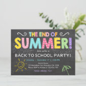Terug naar school einde van de zomer Party uitnodi Kaart (Staand voorkant)
