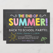 Terug naar school einde van de zomer Party uitnodi Kaart (Voorkant / Achterkant)