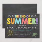 Terug naar school einde van de zomer Party uitnodi Kaart (Voorkant / Achterkant)