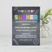 Terug naar school einde van de zomer Party uitnodi Kaart (Staand voorkant)