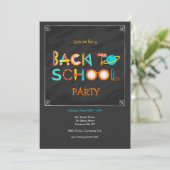 Terug naar school elementen feest kaart (Staand voorkant)