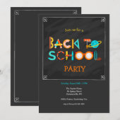 Terug naar school elementen feest kaart (Voorkant / Achterkant)