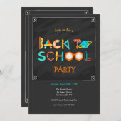 Terug naar School Elements Party Kaart (Voorkant / Achterkant)