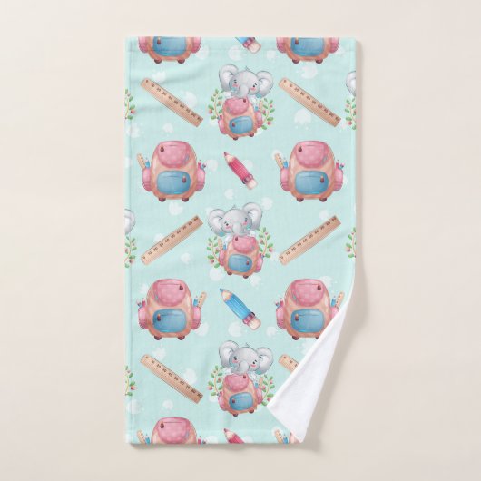 Terug naar School Elephant Pattern Bad Handdoek (Handdoek)