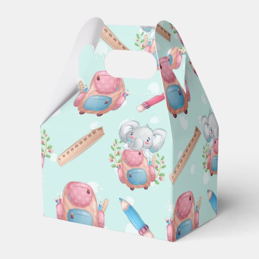 Terug naar School Elephant Pattern Bedankdoosjes (Achterkant)