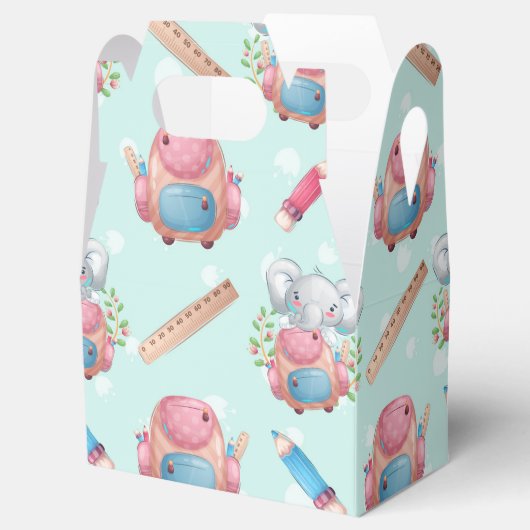 Terug naar School Elephant Pattern Bedankdoosjes (Geopend)