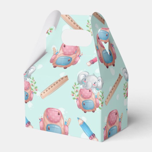 Terug naar School Elephant Pattern Bedankdoosjes (Voorkant Zijde)