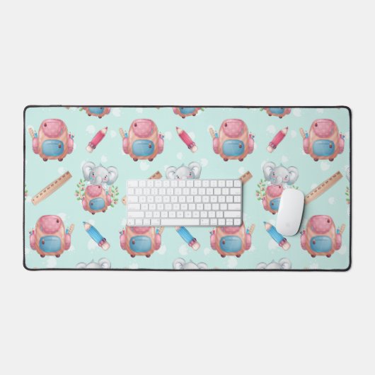Terug naar School Elephant Pattern Bureaumat (Keyboard & Muis)
