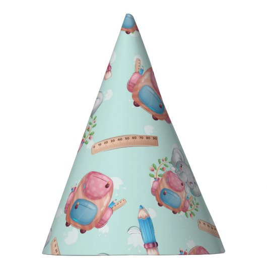 Terug naar School Elephant Pattern Feesthoedjes (Rechts)