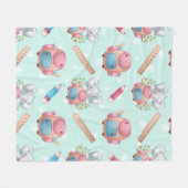 Terug naar School Elephant Pattern Fleece Deken (Voorkant (Horizontaal))