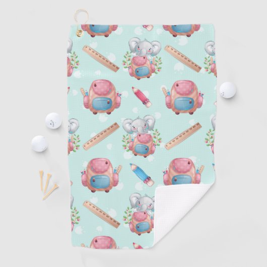Terug naar School Elephant Pattern Golfhanddoek (Insitu)