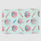 Terug naar School Elephant Pattern Golfhanddoek (Horizontaal)