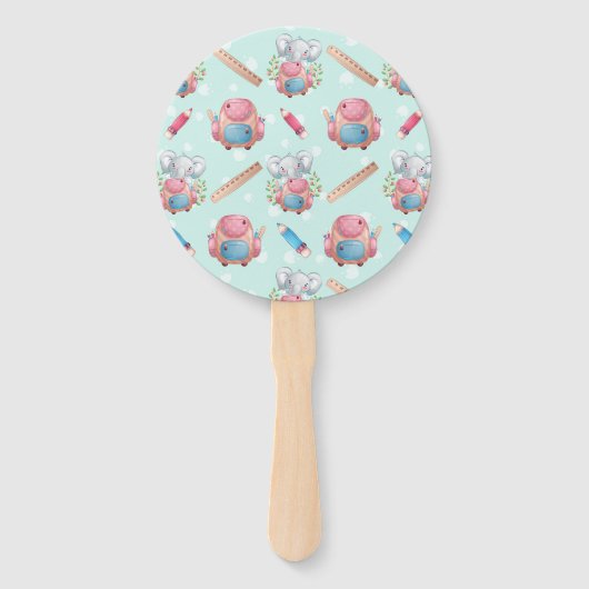 Terug naar School Elephant Pattern Handwaaier (Voorkant)