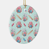 Terug naar School Elephant Pattern Keramisch Ornament (Rechts)