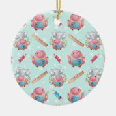 Terug naar School Elephant Pattern Keramisch Ornament (Voorkant)