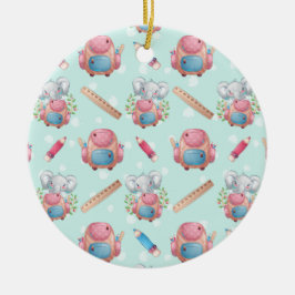 Terug naar School Elephant Pattern Keramisch Ornament