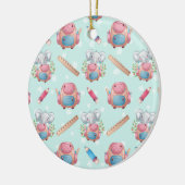 Terug naar School Elephant Pattern Keramisch Ornament (Links)