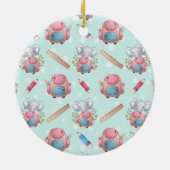 Terug naar School Elephant Pattern Keramisch Ornament (Achterkant)