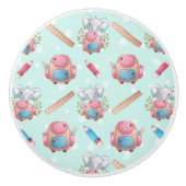 Terug naar School Elephant Pattern Keramische Knop (Voorkant)