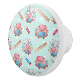 Terug naar School Elephant Pattern Keramische Knop