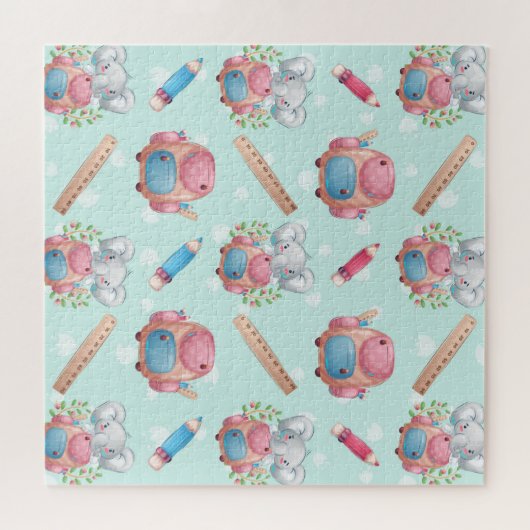 Terug naar School Elephant Pattern Legpuzzel (Horizontaal)
