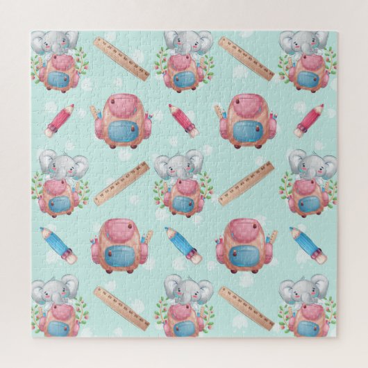 Terug naar School Elephant Pattern Legpuzzel (Verticaal)