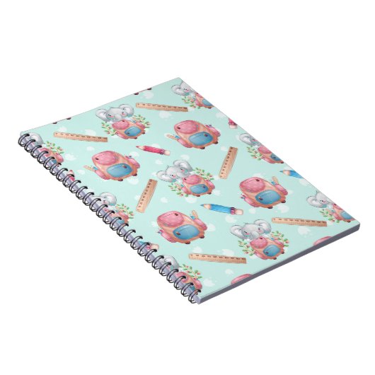 Terug naar School Elephant Pattern Notitieboek (Rechterzijde)