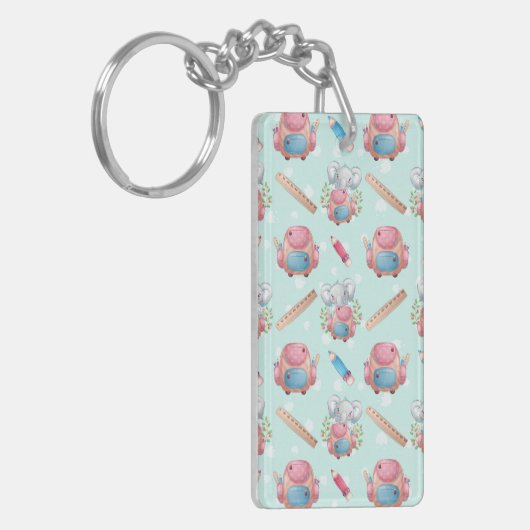 Terug naar School Elephant Pattern Sleutelhanger (Voorkant Links)