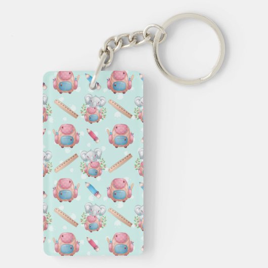 Terug naar School Elephant Pattern Sleutelhanger (achterkant)