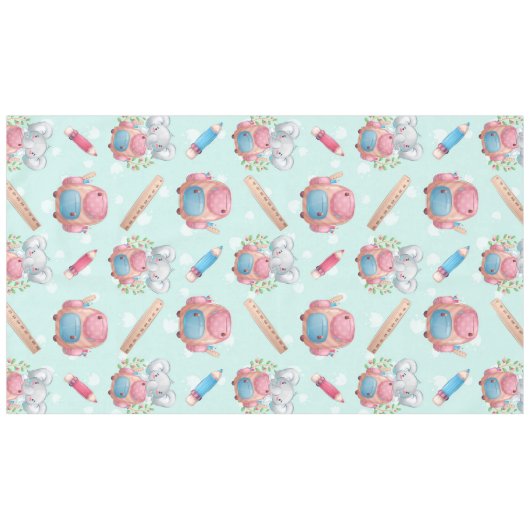 Terug naar School Elephant Pattern Tafelkleed (Voorkant (Horizontaal))