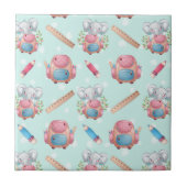 Terug naar School Elephant Pattern Tegeltje (Voorkant)