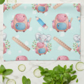 Terug naar School Elephant Pattern Theedoek (Gevouwen)